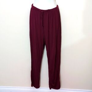 Sioro| Maroon Pyjama Pants Viscose Spandex Blend With Drawstring